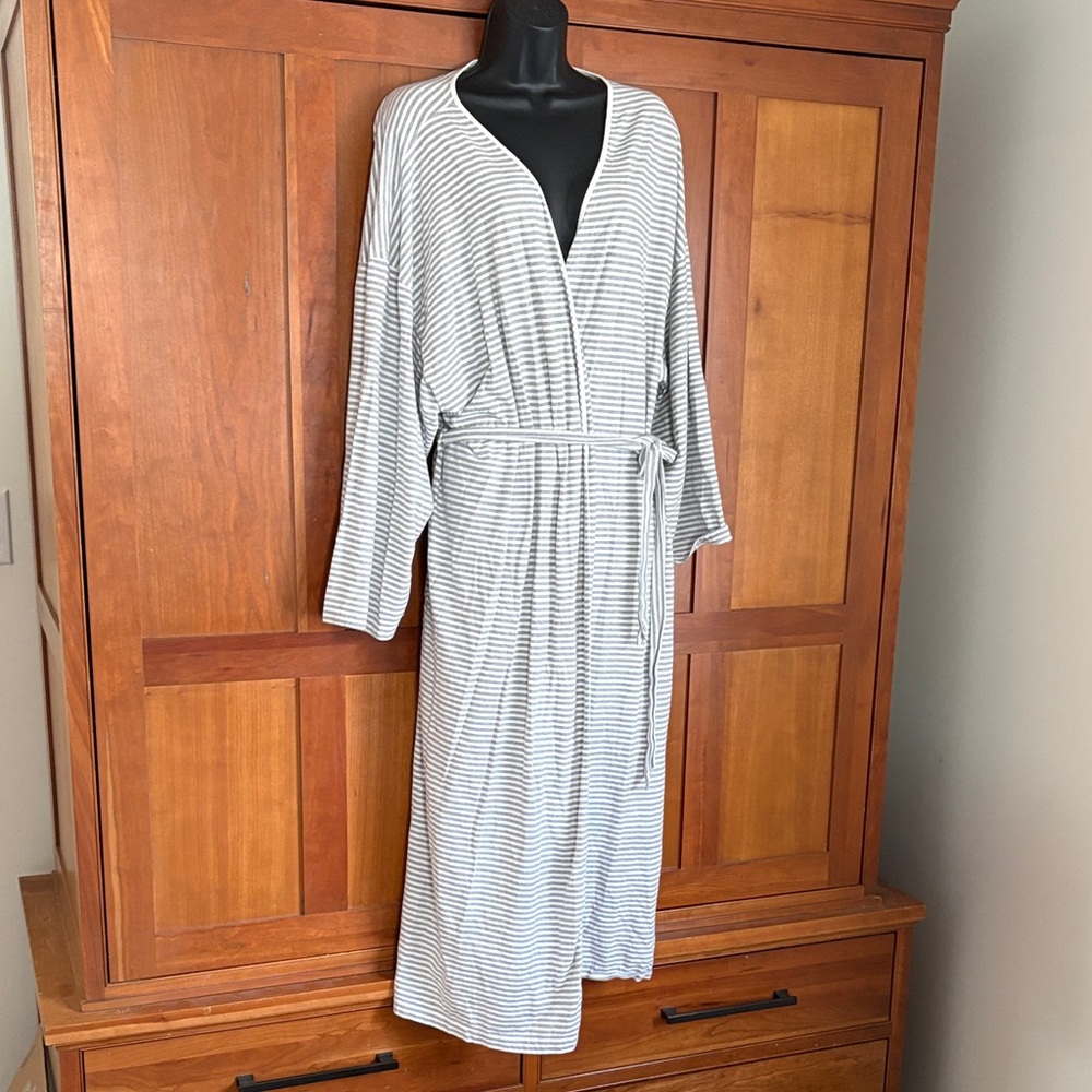 Green Cotton, Denmark, 100% cotton striped bathrobe